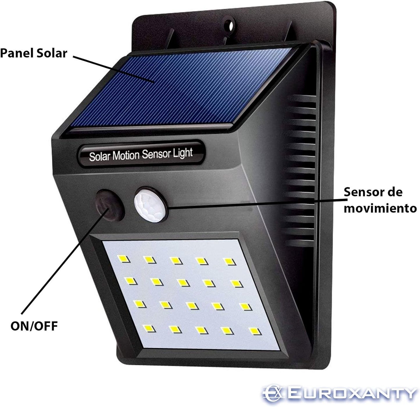 FOCO SOLAR sensor movimiento terrazas y jardines de fácil instalación